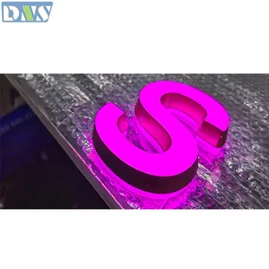 Enseignes de devanture lettre lumière enseigne de magasin pour affaires extérieur led acrylique lettres lumière rose