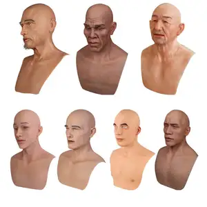All'ingrosso maschera a testa piena in Silicone diverse età maschile faccia espressioni realistiche per Cosplay Party Drag Queen ballo in maschera