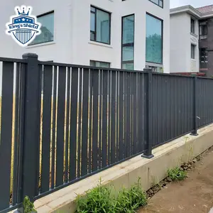 Outdoor Goedkope Beveiliging Zwart Modern Aluminium Verticale Blad Latten Decoratieve Metalen Hekwerk Panelen Tuin Hekwerk