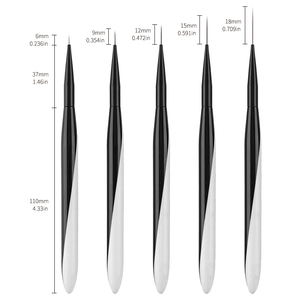 Ensemble de pinceaux de nail art de luxe avec manche métallique, poils en nylon, pour liner, dégradé et effets plats, pour manucure DIY - Product Image 1