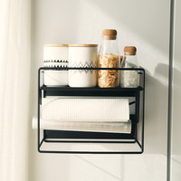 Étagère de rangement magnétique pour épices de cuisine étagère d'organisation grille métallique coulissante pas de poinçonnage 3 couches support de séchage de vaisselle