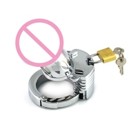 Dispositivo de castidad masculina, jaula de castidad de Metal, anillo para pene, bloqueo de pene, Juguetes sexuales para hombres/Gays, cinturón de castidad de restricción SM