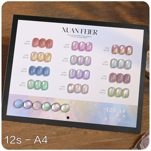 Ensemble de vernis à ongles gel effet œil de chat 12 couleurs, automne-<span class=keywords><strong>hiver</strong></span>, blanchissant, petit format - Product Image 1