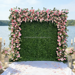 Фон для свадебной сцены: цветочная стена из искусственных роз, 5D, скручивающаяся, для декорации свадебной площадки - Product Image 3