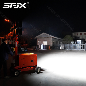 เสาไฟ LED พกพา SFJX แบบ 4 หัว สีส้ม ใช้พลังงานจากเครื่องกำเนิดไฟฟ้าเคลื่อนที่ สำหรับงานก่อสร้าง - Product Image 6