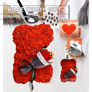 Oso de Peluche de Rosas de Material PE de 25 cm, el Mejor Regalo para el Día de San Valentín 2024, Oso de Flores Artificiales de Rosas de 35 cm para Novia - Product Image 2