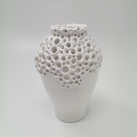 2023 Design antique en relief, blanc pur, élégant vase haut de gamme