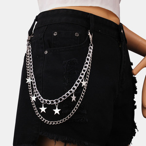Fashion Body <b>Chain</b> Double Layer Star Decorative Waist <b>Chain</b> Hip Hop Style Zinc Alloy Daily Wear - Product Image 1