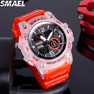 Montre SMAEL 8007 avec grand cadran de 54 mm, double affichage, étanche 30-50 m, bracelet en PU, multicolores, montre de sport d'extérieur - Product Image 6