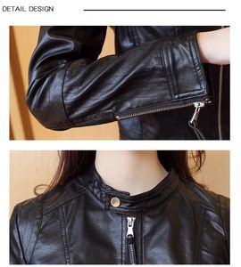 <span class=keywords><strong>Giacca</strong></span> da <span class=keywords><strong>Donna</strong></span> in Pelle Scamosciata, Cappotto Stile Aviatore, <span class=keywords><strong>Giacca</strong></span> da Motociclista, Streetwear Nero con Cerniera - Product Image 3