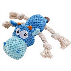Nouveau jouet interactif pour chien et chat, peluche qui émet des sons, résistant aux morsures, avec design anti-ennui - Lion et Hippopotame 25-30cm - Product Image 4