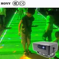 Projecteur holographique 3D pour anniversaires, mariages, banquets, utilisation en extérieur, portable, léger, haut-parleur intégré, écran LCD