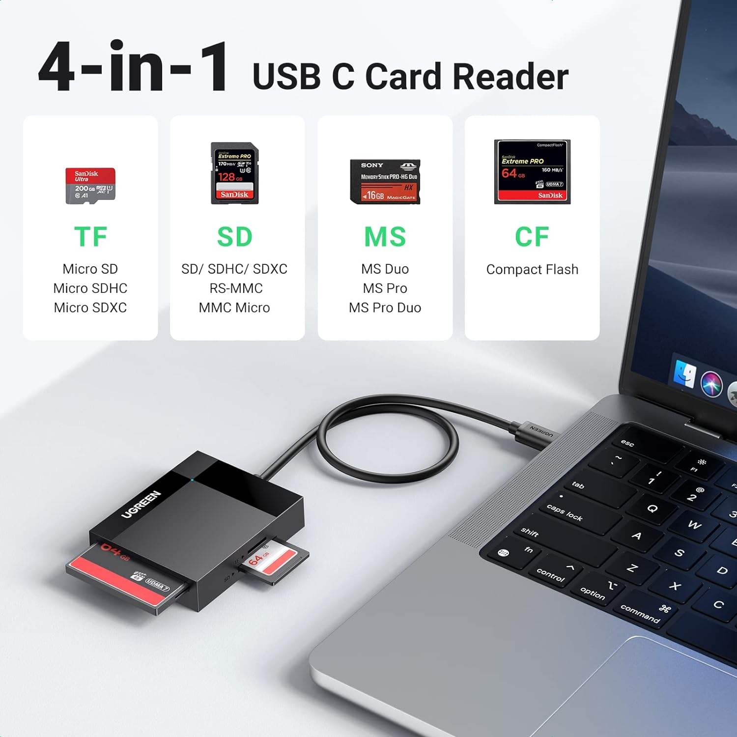 Lettore Micro Sd Lettore Schede SD 3 In 2 - Compatibile Con IPhone, IPad E Dispositivi USB-C Adattatore Micro Sd - Foto 4