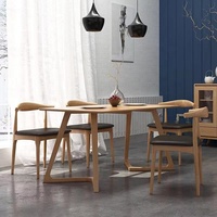 Ensemble de Table de salle à manger moderne en bois de cendré, vente en gros, meubles de salle à manger, en Stock, usine