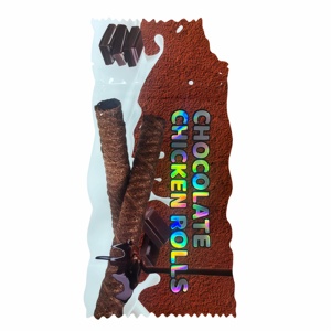 Bolsa de embalaje personalizada para frutos secos, bolsa de plástico irregular con cierre hermético, bolsa especial con forma especial para refrigerios de chocolate - Product Image 1