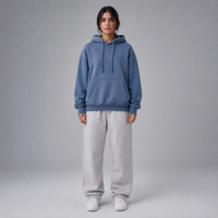 Hoodie Fleece Wanita Grosir OEM, Model Oversize dengan Bahu Jatuh, Potongan Kotak, Bahan Brushed Loopback