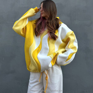 Sudadera con capucha reversible de lujo para mujer, de fabricantes de color, personalizada, de algodón orgánico grueso, oversize, con cremallera completa - Product Image 1