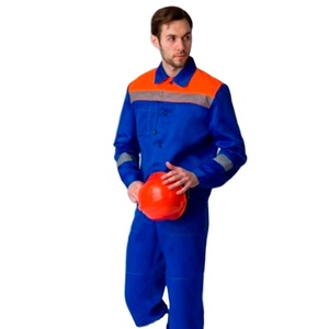 Tissu bleu foncé "Greta" 65% Costume d'uniformes de vêtements de travail en polyester pour hommes - Product Image 1