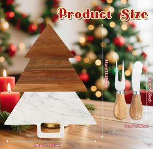 Nuovo Design salumi vassoio albero di natale a forma di salumi di marmo di taglio tavola di servizio con formaggio utensili per la cucina - Product Image 2