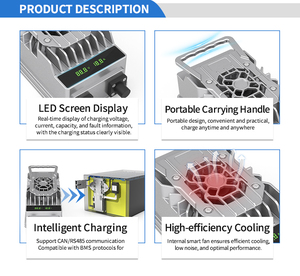 IP67 không thấm nước cấp công nghiệp P5 loạt LiFePO4 pin sạc 512W/48V/60V/72V Đầu Ra duy nhất thời gian thực hiển thị sạc - Product Image 5