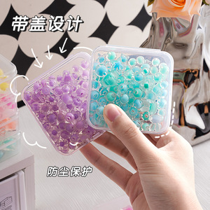 Organizador de Joyas Hecho a Mano con Cuentas de Color Sólido, Origen Zhejiang, Cubierta Transparente a Prueba de Polvo, 7.5x7.5x2.5cm, Capacidad de 1L, para Escritorio - Product Image 1