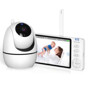 Moniteur pour bébé Anicebb avec transmission FHSS 2,4 GHz, distance de 300 mètres, connexion stable, résolution 1080P, audio bidirectionnel - Product Image 1