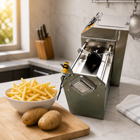 Hoge snelheid automatische roestvrijstalen commerciële friet- en aardappelreepjes snijmachine voor fastfood centrale keukens