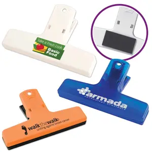 Venta caliente barato de plástico de 4 pulgadas Keep it Clip para papel estacionario y bolsa con logotipo personalizado e imán para clip promocional