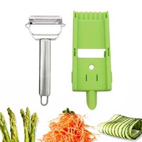 Multifunctionele roestvrijstalen fruit- en groentesnijderset met rasp en julienne-snijder