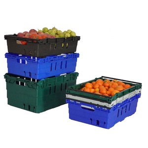 2 Bale Arm Euro Stacking and Nesting Bale Arm Crates Storage Box Basket Container 35litre