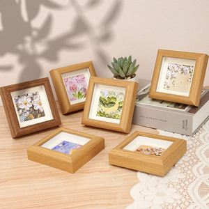 Manufacture Hollow Wooden Photo Frame Mini Square Small Photo Frame DIY Frame Children's Work Mounting - Product Image 3