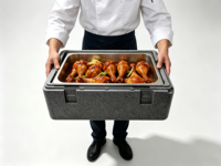 Conteneur alimentaire isotherme en EPP de qualité alimentaire 32L-1 GN, plus sûr que le PE, compatible avec les bacs en acier inoxydable rotomoulé, boîte de restauration sanitaire