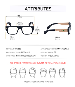 Partagas bán buôn Retro thiết kế vuông PC khung kim loại cánh tay kính mắt quang học cảnh tượng khung cho nam giới - Product Image 6