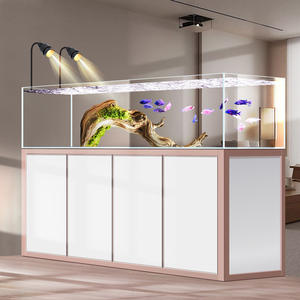 Groothandel op maat gemaakte luxe duurzame witte onderkast rechthoekig glazen <span class=keywords><strong>aquarium</strong></span> & kogelvormig viskom met kogelvormige kenmerken - Product Image 1