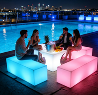Meubles de jardin LED RGB à prix d'usine : Banc, tabouret et chaise d'extérieur rechargeables, étanches et solaires