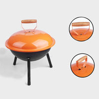 COOKBEST-Gril de barbecue coréen portable, grillades coréennes de haute stabilité, poêle à charbon pliable pour l'extérieur avec brosse