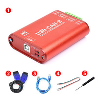 USB-CAN-B Waveshare Adaptor USB ke CAN Isolasi Industri Penganalisis CAN Dua Saluran Mendukung Sistem Windows dan Linux