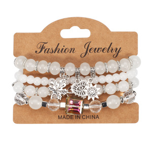 Fashion Jewelry <b>Beaded</b> <b>Bracelets</b> Set Multicolor Crystal Charms Bohemian Style Unisex Gift Made In China - Product Image 3