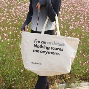 Bolsa de Mano de Lona de Algodón Orgánico Reciclado Ecológica con Logotipo Personalizado, Decoración con Letras Bordadas y Cadenas, con Dos Asas - Product Image 3