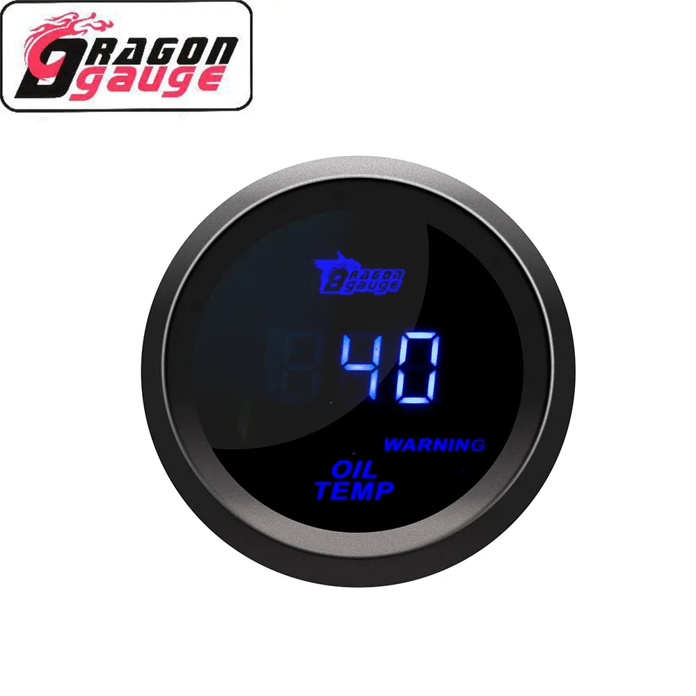 Dragon Gauge 52ミリメートルBlue LED Digital Car Oil Tempゲージ40-150 Celsius Oil Temperature計With Sensor Carメーターゲージ (6115)