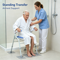 Chaise de douche médicale certifiée CE pour personnes âgées, chaise de sécurité pour salle de bain de classe II en alliage d'aluminium réglable