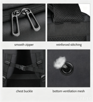 Sac à dos de voyage professionnel extensible pour hommes, tissu résistant à l'eau, port de charge USB, compartiment pour ordinateur portable, sangle de bagage, bicolore