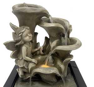 <span class=keywords><strong>Fontaine</strong></span> d'eau Calla Lily avec lumière LED, décoration <span class=keywords><strong>de</strong></span> jardin intérieure et extérieure, <span class=keywords><strong>fontaine</strong></span> <span class=keywords><strong>de</strong></span> bureau - Product Image 5