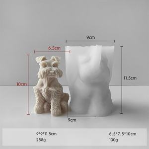 Moule en silicone pour bougie d'aromathérapie <span class=keywords><strong>chiot</strong></span>, DIY, pour bougies animaux, chien Teddy, ornements en plâtre et résine - Product Image 6