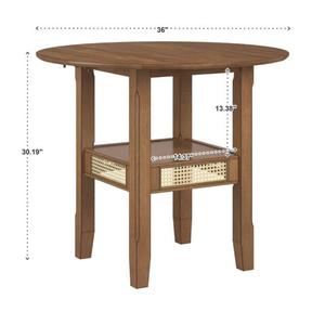 Pulukan Hauteur du comptoir Drop Leaf Table à manger Beauté de la polyvalence avec cette table de comptoir ronde avec 2 feuilles de goutte. - Product Image 4