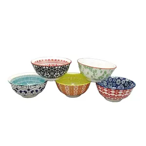 Customizable Houseware Fine Tableware Salad Ceramic Bowl Pad Printing Stoneware Bowls 5.6'Bowl