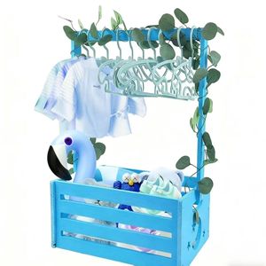 Panier de rangement multifonction en bois écologique avec poignée, design étoile et lune, pour l'organisation des jouets de bébé - Product Image 2