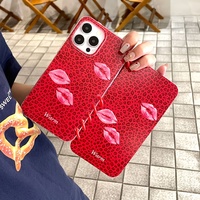 Venta caliente estampado de leopardo Kiss Mark Notebook estilo Flip Phone Case, adecuado para iPhone 12 16 Pro Max