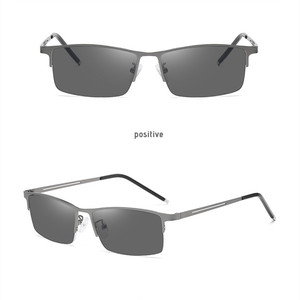 GWTNN OEM montures des lunet Monture ultra-légère Monture de lunettes demi-monture grise photochromique Montures de lunettes en métal - Product Image 3