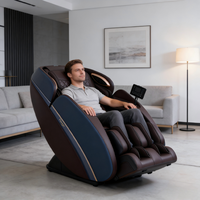 Fauteuil de massage à rail SL extensible de 131 cm à 5 sections avec têtes en silicone de qualité médicale pour une relaxation corporelle complète